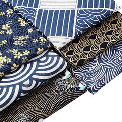 6 Pieces Japanese Fat Quarters Quilting Fabric Bundles 19.7 X 15.7 Inch, Japanes