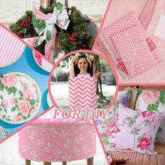42 Pcs Pink Charm Packs for Quilting, 5X5 Inch Precut Cotton Quilting Fabric Squ