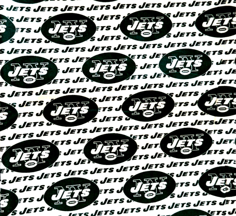 Vintage New York Jets Licensed Cotton Fabric SINGLE PIECE 4 Yards x 58″ Rare