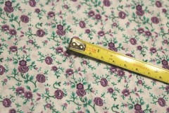 1930s reproduction white fabric cotton quilt purple green flowers 44″x1/2 yd