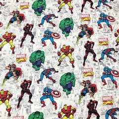 1 Yard Marvel Action Comic Avengers Quilt Cotton Fabric Thor Iron Man Spider-Man