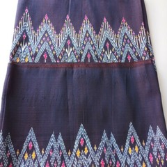 Thai Silk100% Natural Dark Blue Hand Woven Cloth High Quality Textile (2 Yards)