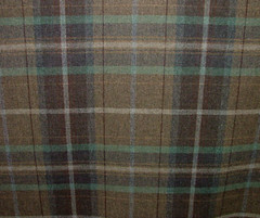 100% Shetland Wool Brown Teal Blue Tartan Upholstery Curtain Cushion Fabric