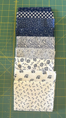 New Navy Blue and White Fat Quarter Bundle by Henry Glass ~9 pieces