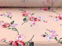 Double Brushed DTY Floral Spandex Stretch Apparel Fabric Pink Purple N210