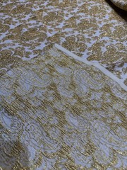 Vintage 1960’s Brocade Fabric in Gold Thread Floral Design -5 1/2 yards