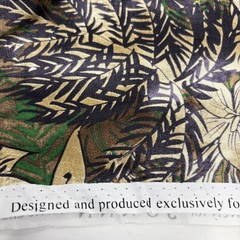 Tropical Fabric 3+ yds Green Beige Brown Island Flowers Leaves Hawaii Joanns