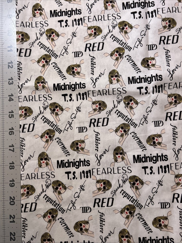 Taylor Swift Sunglasses Custom Cotton Fabric FQ 18” By 28” New