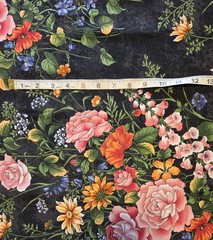 Vintage 2007 Seattle Bay Fabrics Big Beautiful Floral By The 1/2 Yd. 18×45