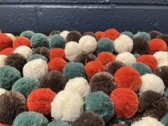 Pom Pom Sewing Fringe Cream Charcoal Teal Rust ~7yd Orginally $78 Hobby Lobby
