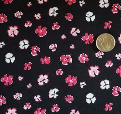From Japan Tandler Brushed Cotton Pink Floral on Black FABRIC BTY