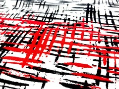 Fashionable red black and white print fabric with stretch By Yard