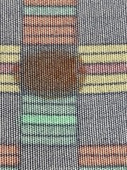 12 yds x 55″ Lee Jofa Akwete Canvas Cotton Fabric Geometric Gray/ Blue Print
