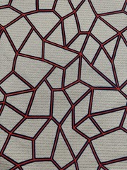 Knoll Arrondissement in Boutique, 5y13in, densely Embroidered in Red And Navy