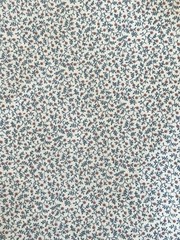 Vintage Tiny Berry Branch Fabric Cotton Red Blue on Off White 2 yards