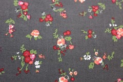 Vintage Charcoal Rose Ditsy Fabric 3 Yards Cotton Blend 49×108″ Cottage Floral