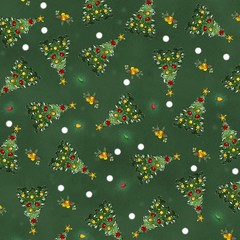 Tossed Christmas Trees, The Jolly North, 44″ Wide Wilmington Prints BTY