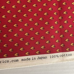 Moda Fabric Red Foulard Yellow Leaf/Fire Flames “Lorraine” American Jane 75×45”