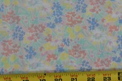 By 1/2 Yd, Vintage, Pastel Floral on Light-Weight Cotton, P5753