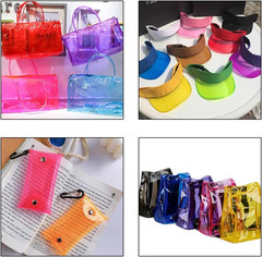 9 Pcs Clear PVC Vinyl, 21cmx30cm Fluorescent Solid Color Transparent Waterproof