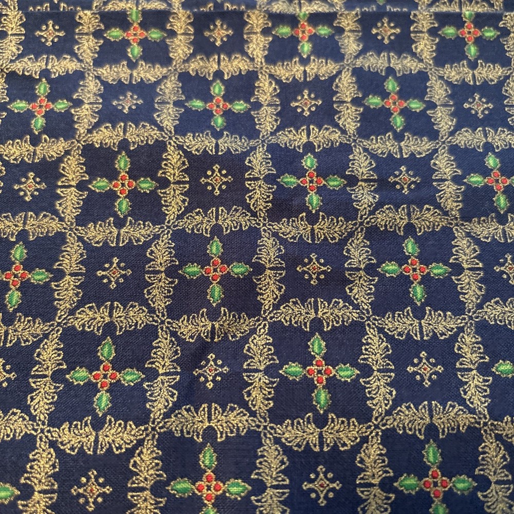 Exclusive Design For Jo-Ann Fabrics Gold & Green Leaves w/ Red Berries 36” x 43”