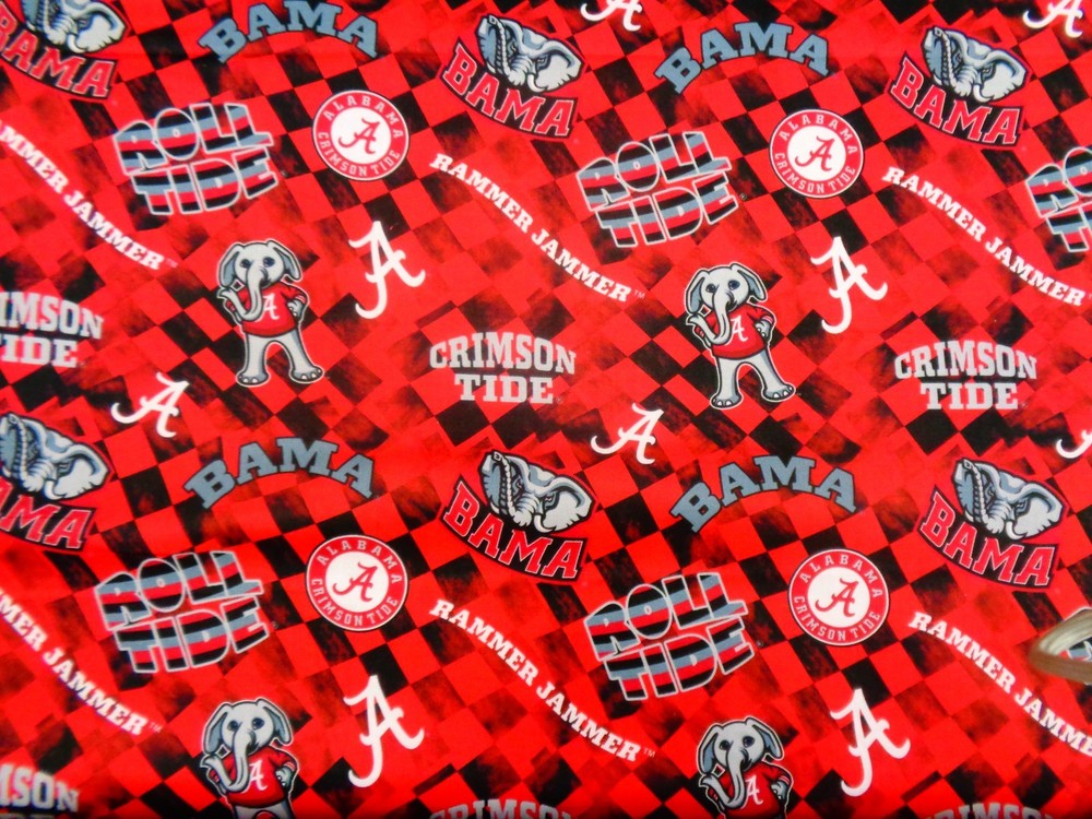 ALABAMA CRIMSON TIDE ROLL TIDE LETTERS “A” BRAND NEW 1/2 YARD 100% COTTON