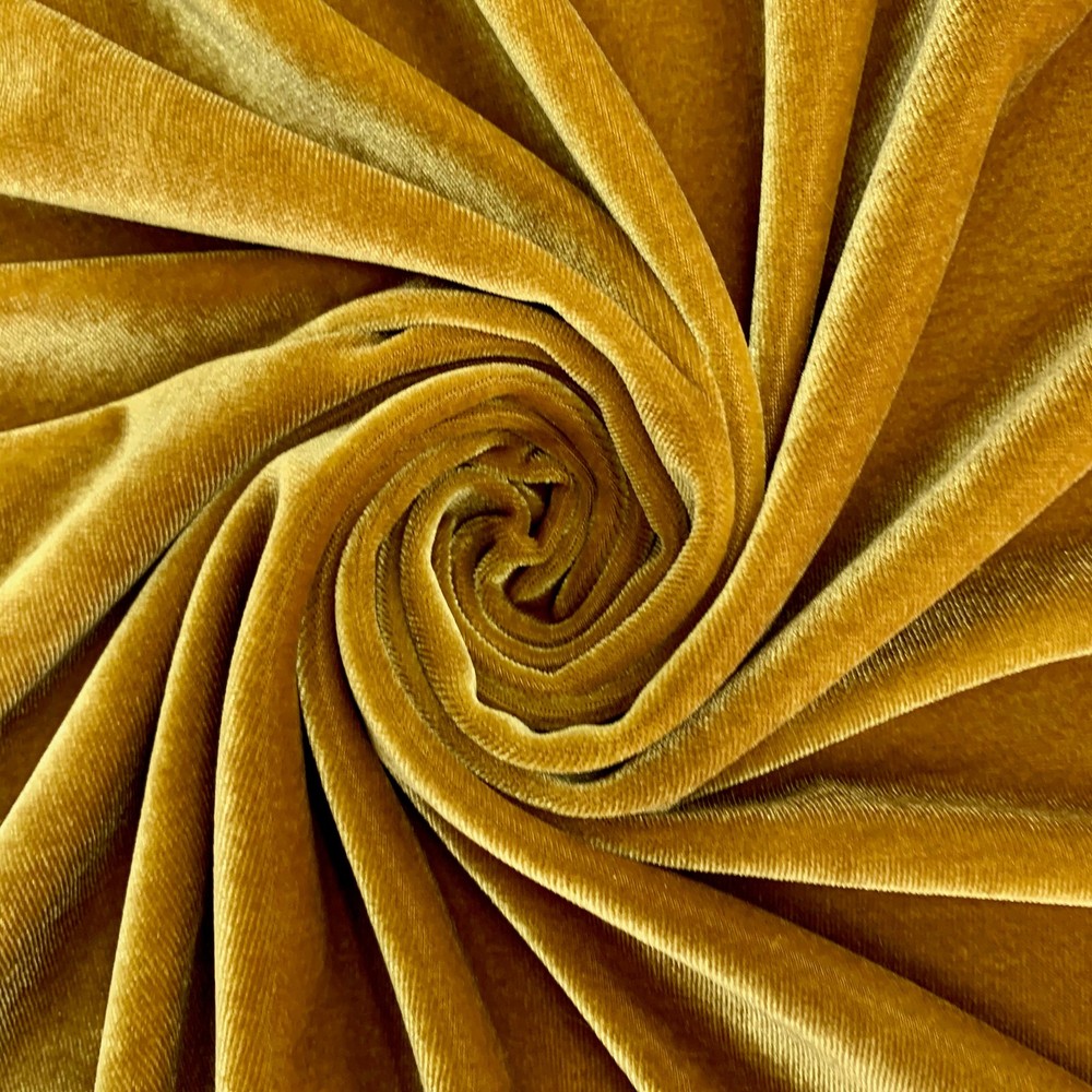 Princess MUSTARD GOLD Polyester Spandex Stretch Velvet Fabric for Bows, Topknot