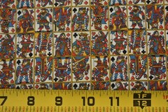 35″ Long x 35″ Wide, Vintage 1940’s-60’s,Jack Queen King Face-Cards Cotton,P2618
