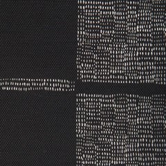 Caroline Cecil Dotted Banded Stripe Linen Print Fabric- Reed Black Oyster 6.40yd