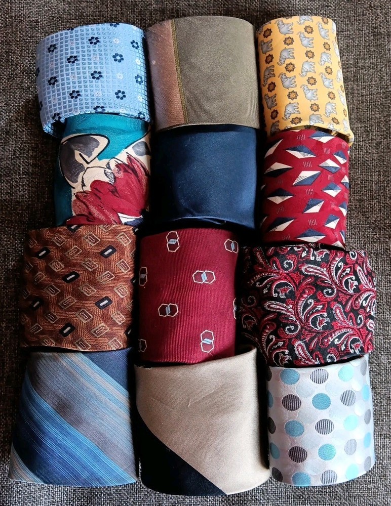 Ties All Silk Crafting Lot Multiple Colors Widths Lengths Imperfect