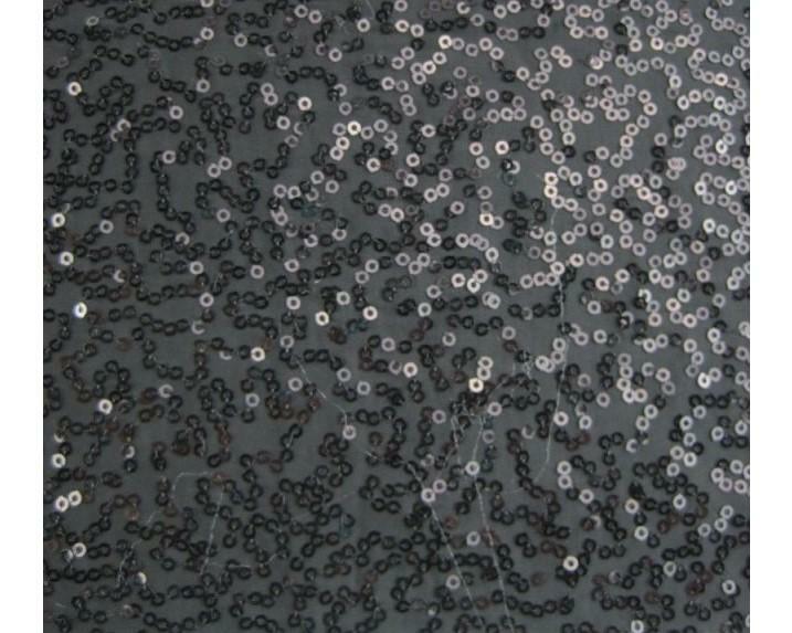 Luxury Sequin Dance Wear Stretch Fabric Material – BLACK