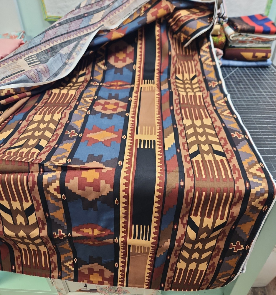 Vintage Southwestern Alexander Henry Sonora Kilim Geometric 90s 100 cotton yard