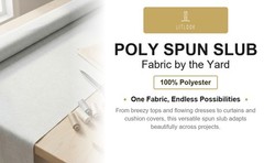 Poly Spun Slub Jersey Fabric by the Yard 100% Polyester Knit 2-Way Stretch 58/60