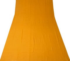 Sushila Vintage Mustard Sari Remnant Scrap Pure Georgette Silk Craft Fabric