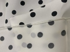 Vintage Black Polka Dots White Fabric 43” X 75” 2 Yards Polyester ? Craft Dot