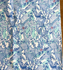 Lilly Pulitzer Kappa Kappa Gamma Blue Owl Print Cotton Material NEW 36″x60″