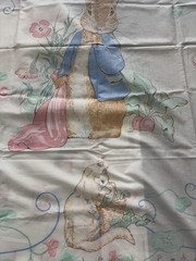 Vintage Peter Rabbit Fabric Panel Set 2 Pieces Alphabet Crib Quilt Cotton Craft