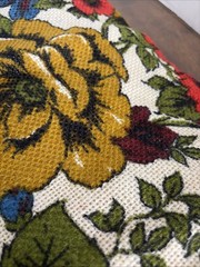 Vintage Floral Fabric Upholstery Material 70’s Groovy 21″ by 54” Burlington