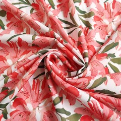 55” Wide By Yard Pink Floral Dress Fabric Soft Viscose Poplin Material Sewing