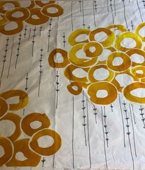 IKEA Maria Vinka 2011 Golden Yellow Flowers Wide Fabric 85.5″ x 59″ + 23″ x 59″