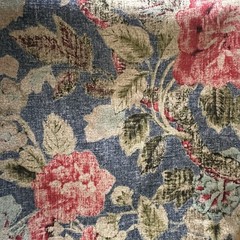 Waverly Floral After Glow Indigo Linen Rayon Blend Decorator Fabric 3 Yds X 54”