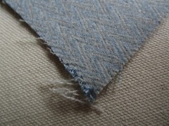 Blue Gray Herringbone Wool Cashmere Blend Fabric BTYARD