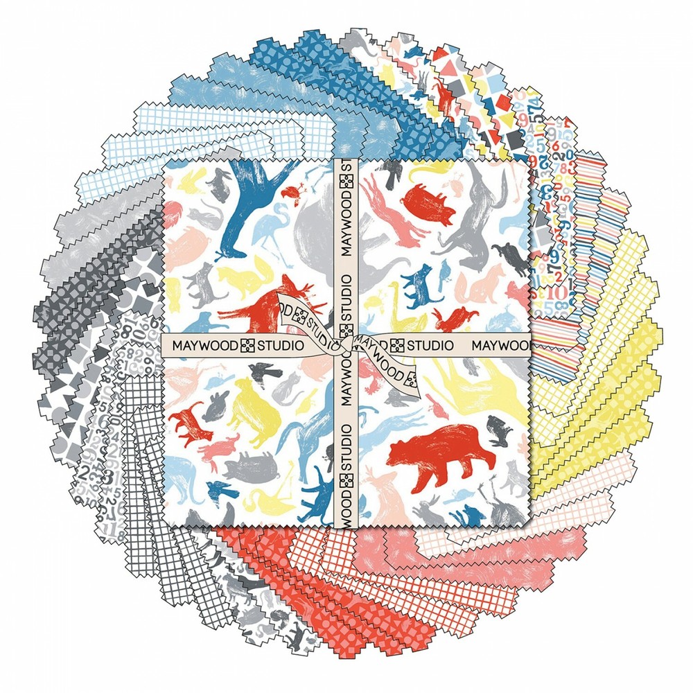 Charm Squares Can Animals Count 5 x 5 Inch Maywood Studio 42 Pieces