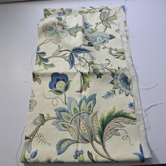 ​P Kaufmann Brissac Sapphire Linen Blend Fabric Floral Jacobean Fleur De Leaf…