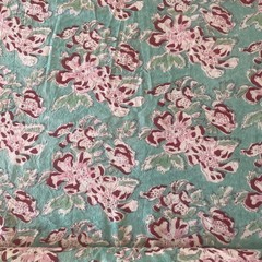 6.5 Yds Block Print Cotton Floral Fabric Made In India 43” Wide