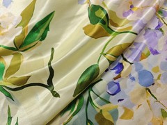 Heavy Natural Silk Flax Charmeuse Material Floral Silk Linen Suit Jacket Fabric