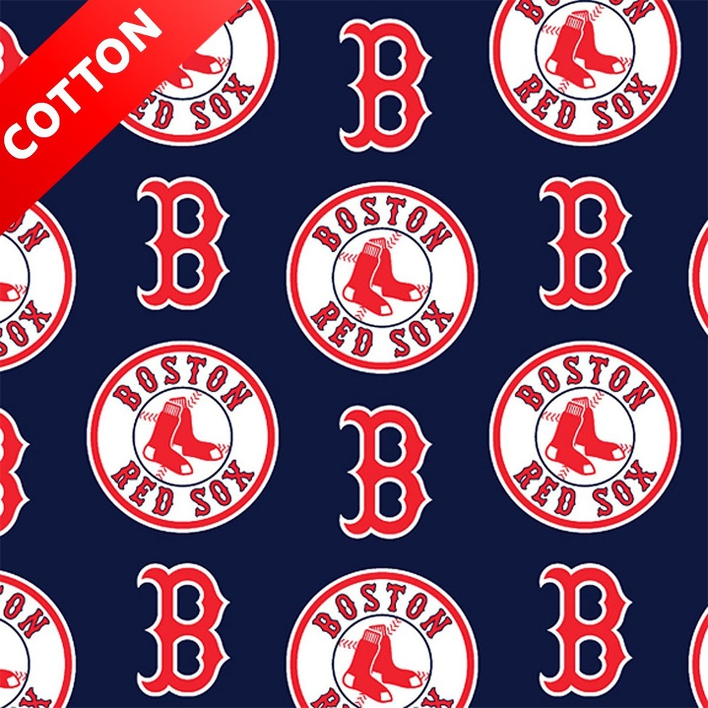 Boston Red Sox MLB Cotton Fabric – 58″ Wide – Sold by The Yard & Bolt