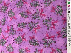 Purple Bow Bouquet Cotton Fabric Vintage 90’s OOP Kari Pearson