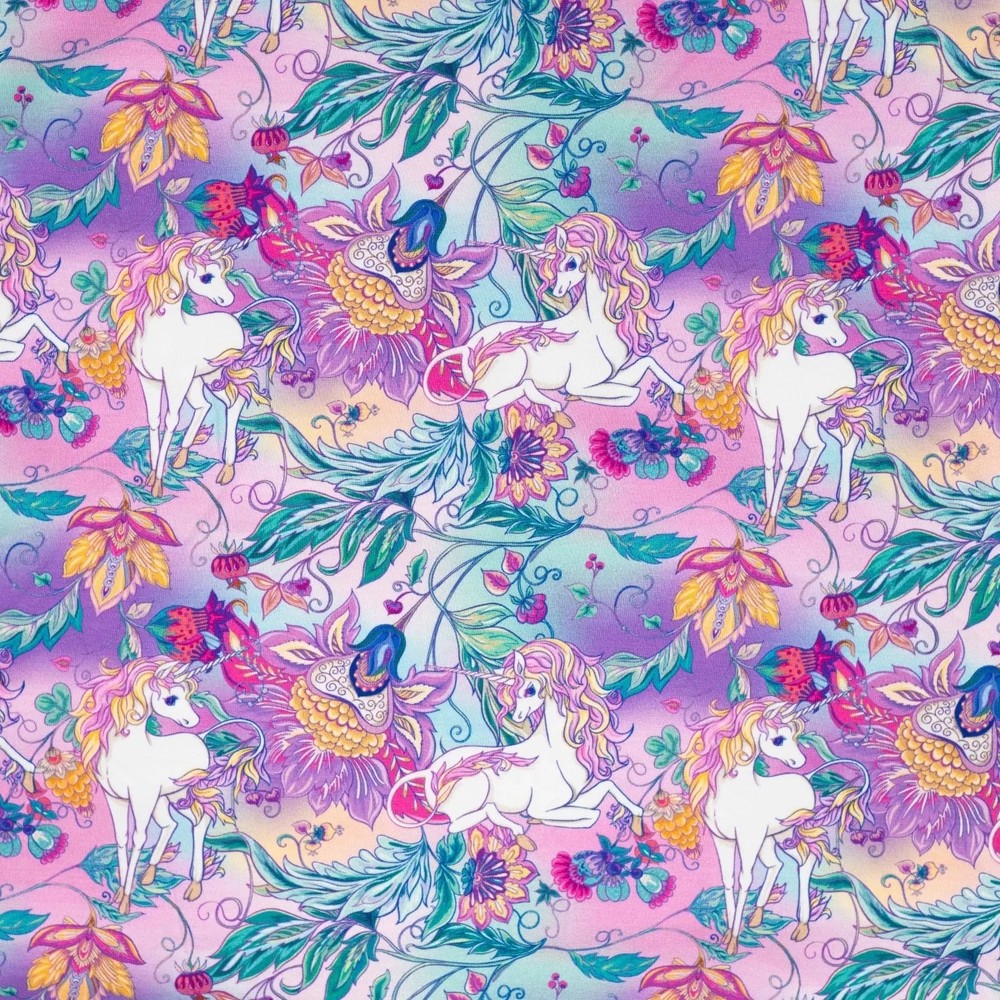 1m x 1.50m Cotton Jersey Unicorn Digital Print