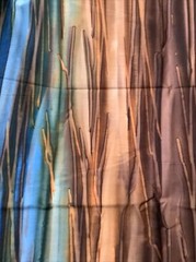 Batik Cotton Fabric – Brown/Blue/Green/Black Lines, 36″ x 44″
